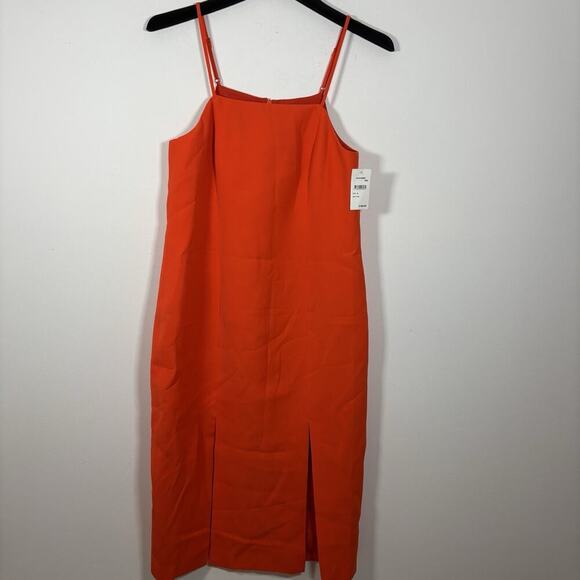 C/MEO Collective Orange Red Strappy Dress Medium Side Slit NWT Date Cocktail - Picture 6 of 8